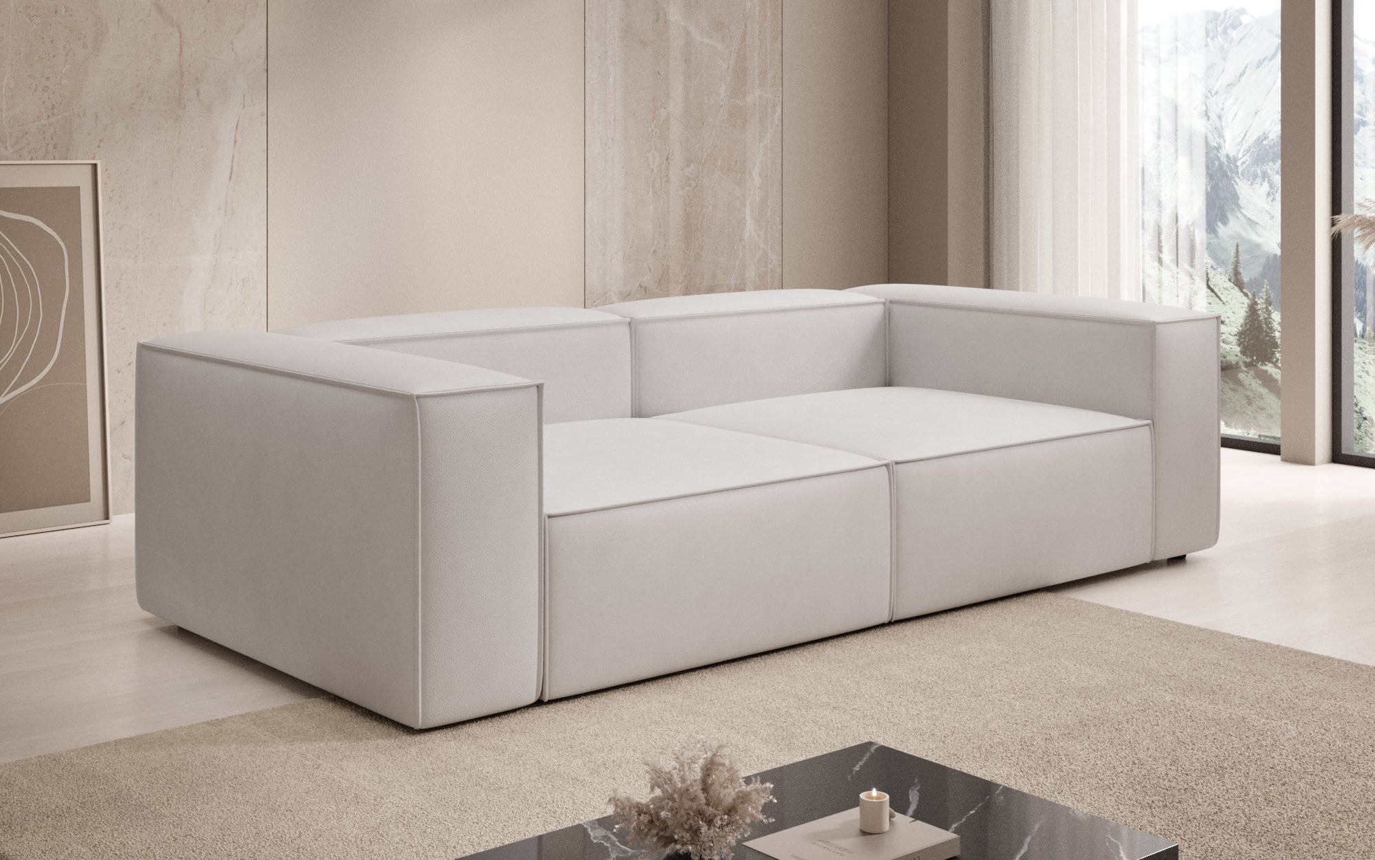 Designer Sofa Lesley 3-personers i ægte læder