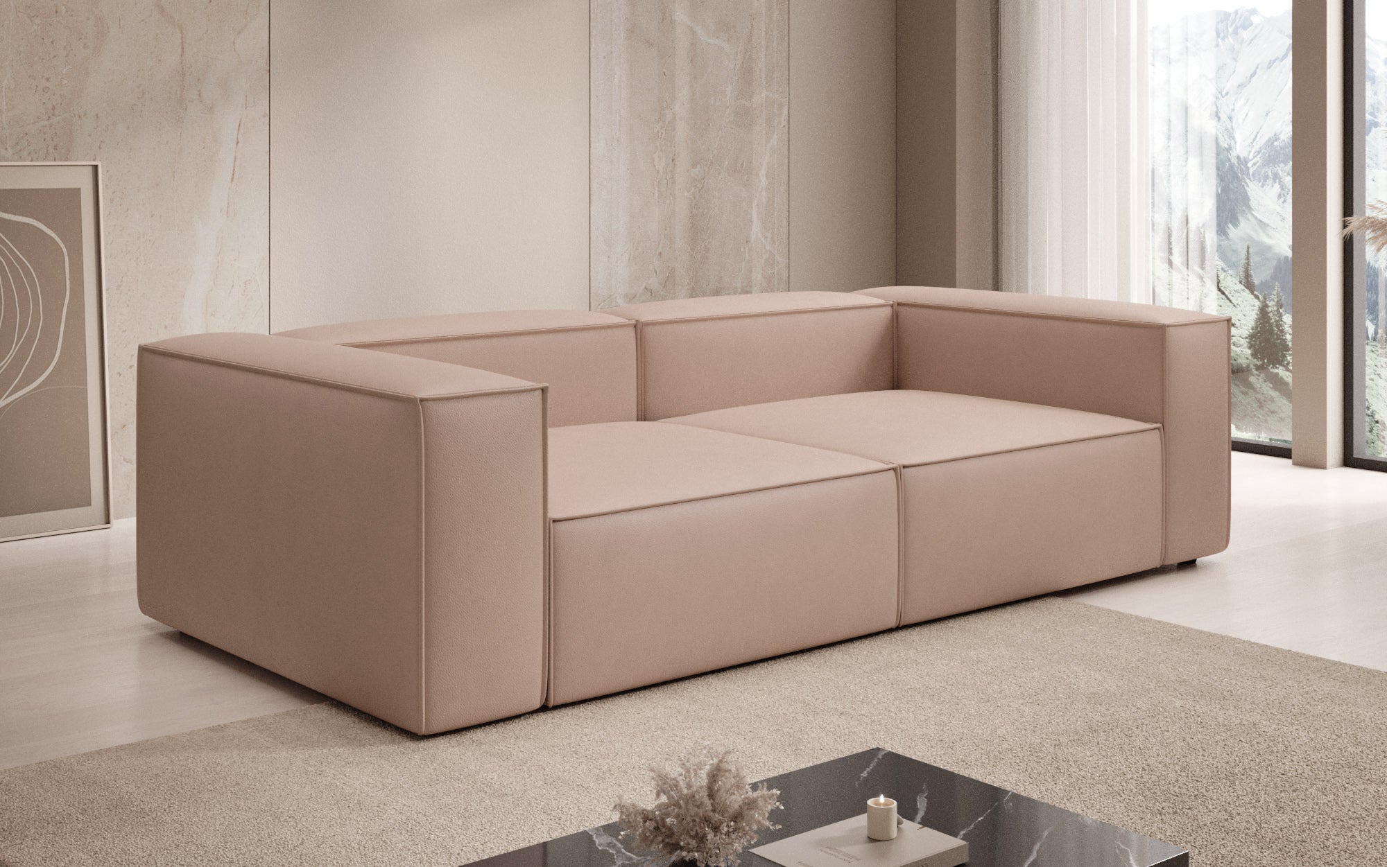 Designer Sofa Lesley 3-personers i ægte læder