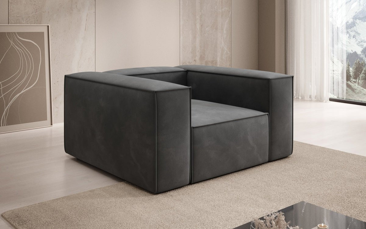 Designer Sofa-Lænestol Lesley i Velour