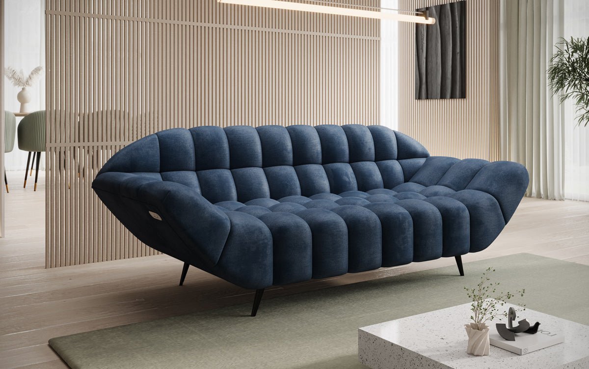 Designer 2-Seater Sofa Amora in Velvet