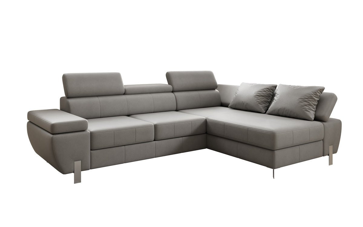 Designer L-sofa Calista med sovefunktion og opbevaringsplads i ægte læder