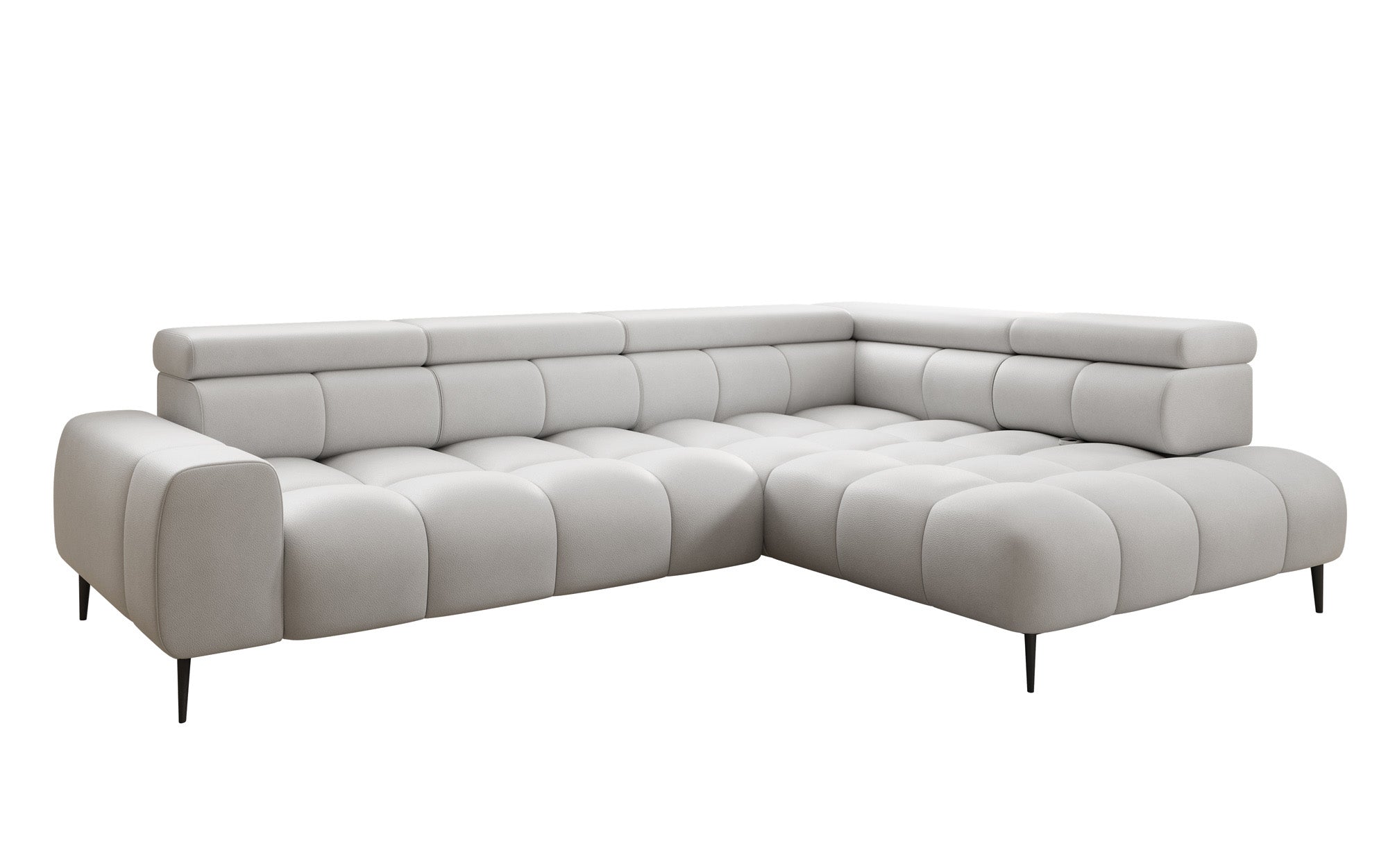 Designer Sofa Ceora L med elektrisk sovefunktion og justerbar rygstøtte i ægte læder