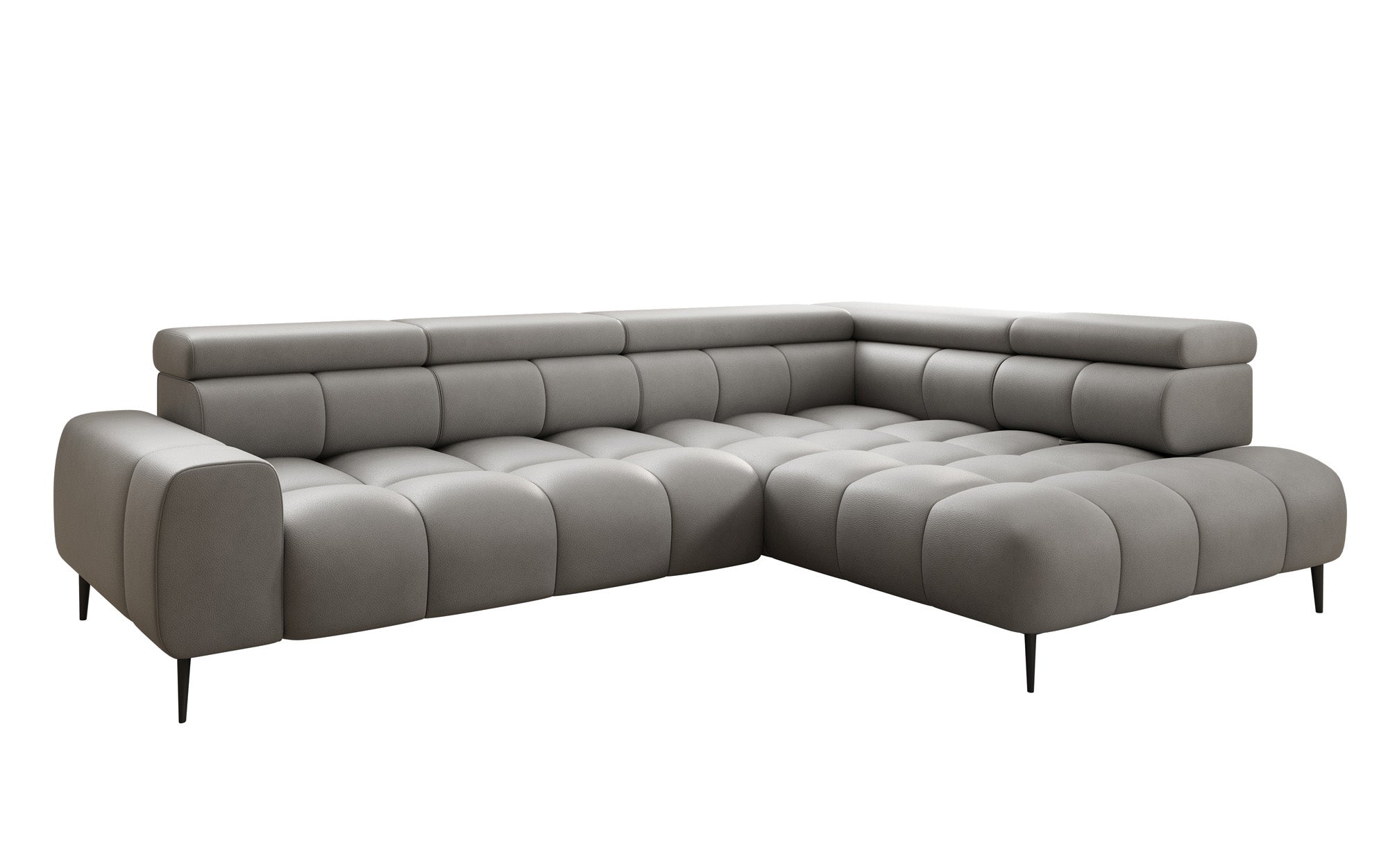 Designer Sofa Ceora L med elektrisk sovefunktion og justerbar rygstøtte i ægte læder