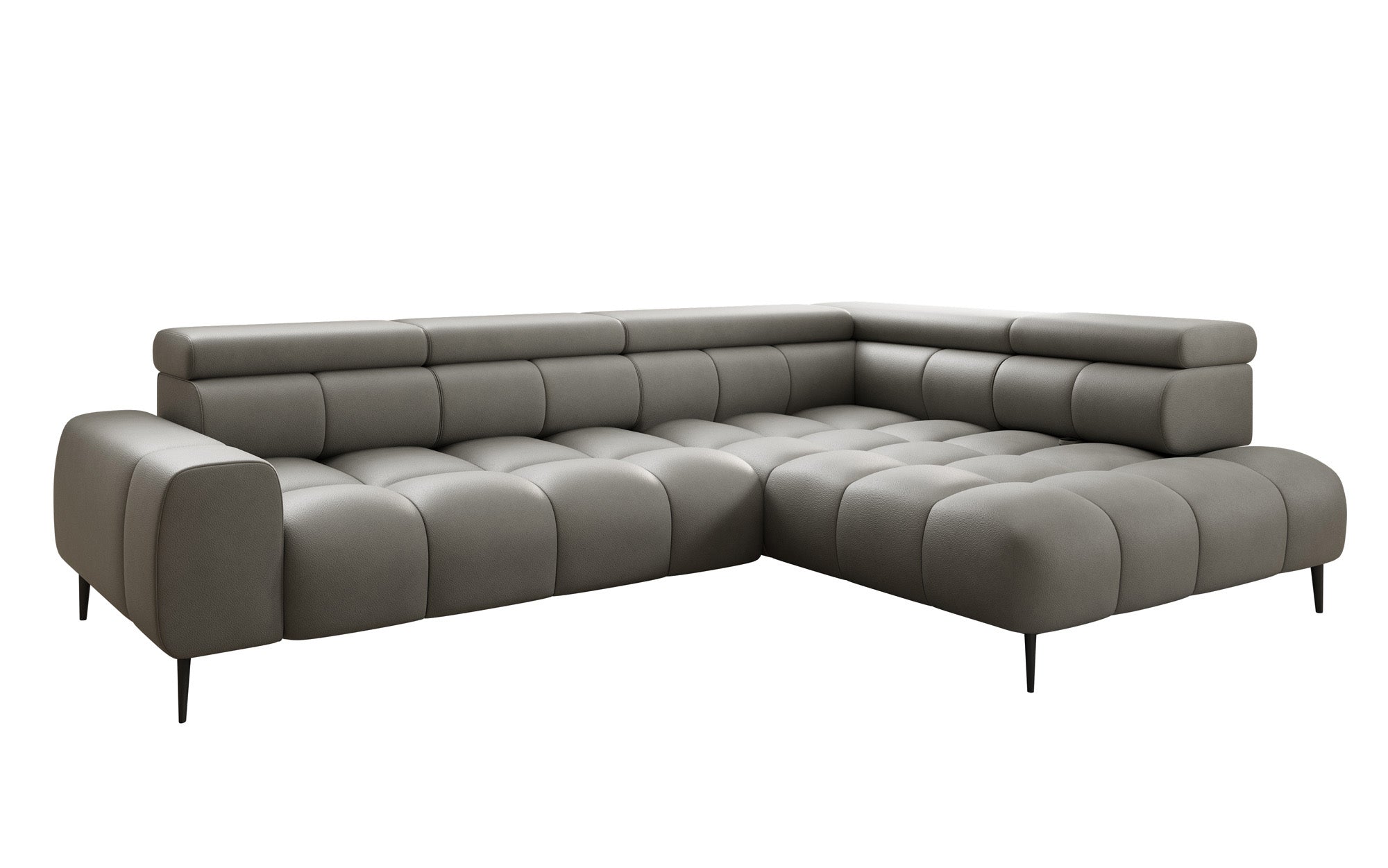 Designer Sofa Ceora L med elektrisk sovefunktion og justerbar rygstøtte i ægte læder