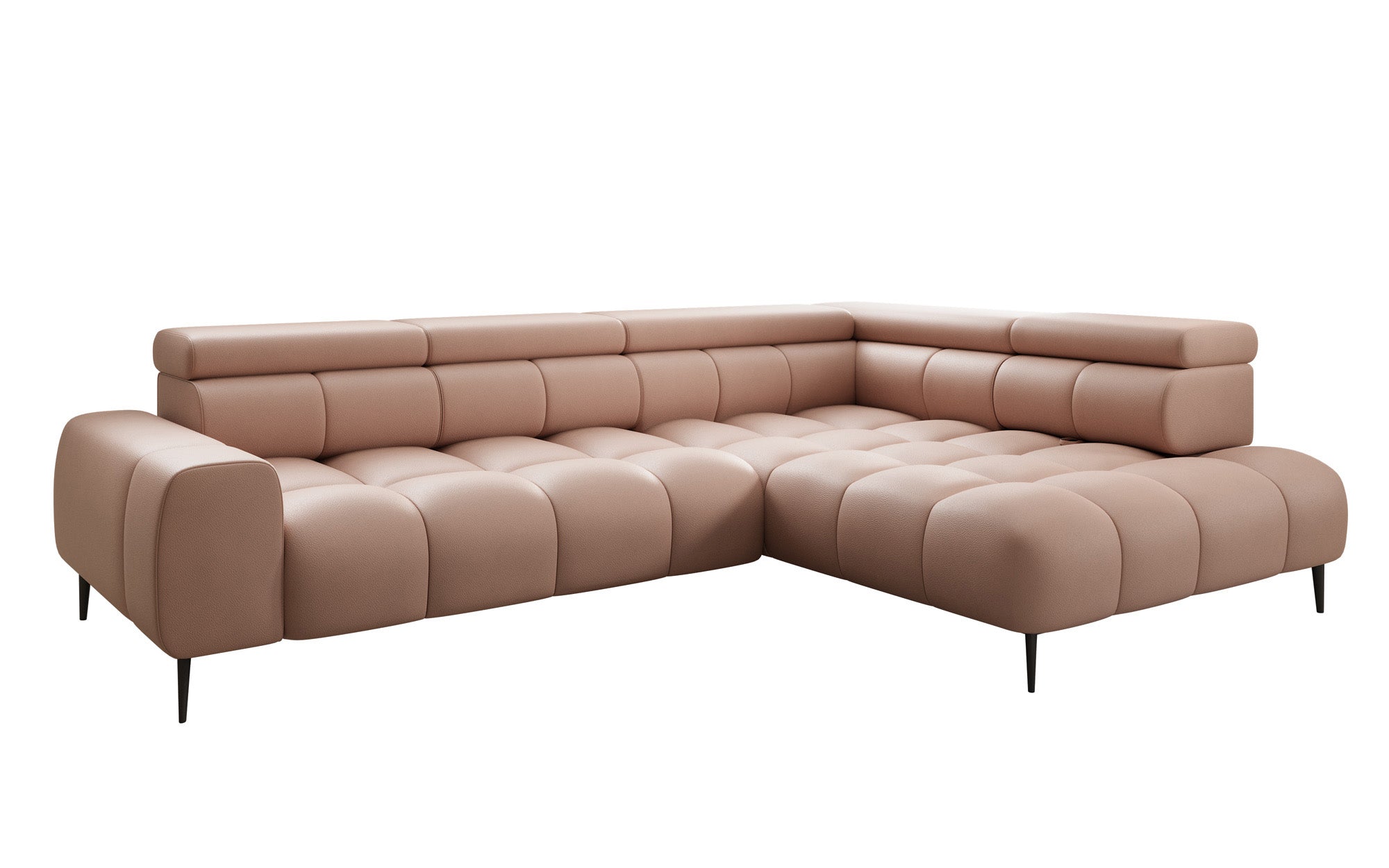 Designer Sofa Ceora L med elektrisk sovefunktion og justerbar rygstøtte i ægte læder