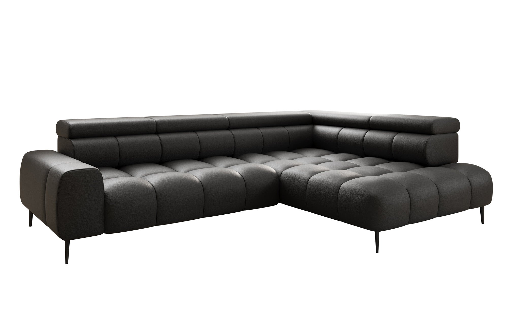 Designer Sofa Ceora L med elektrisk sovefunktion og justerbar rygstøtte i ægte læder