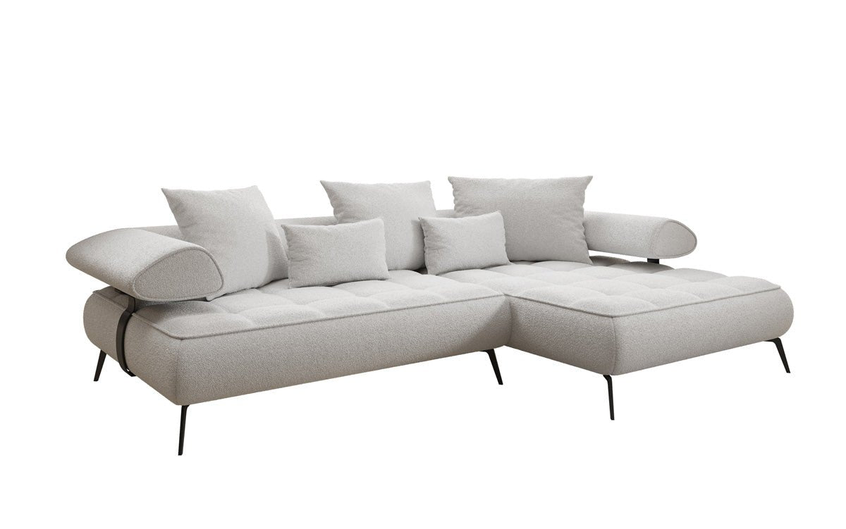 Designer Sofa Sydney L II Bouclé med elektrisk sovefunktion