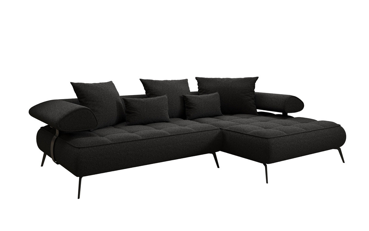 Designer Sofa Sydney L II Bouclé med elektrisk sovefunktion