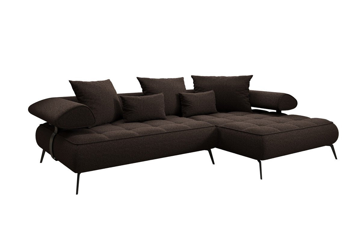 Designer Sofa Sydney L II Bouclé med elektrisk sovefunktion