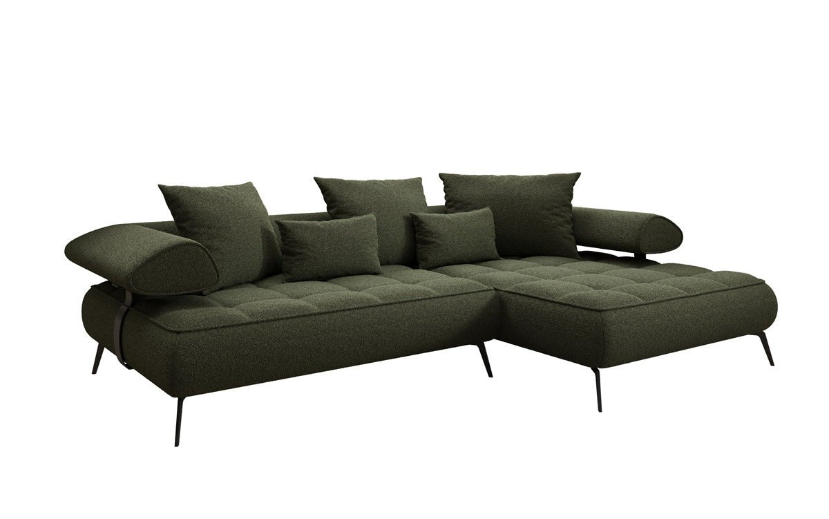 Designer Sofa Sydney L II Bouclé med elektrisk sovefunktion