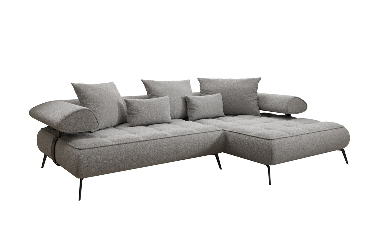 Designer Sofa Sydney L II Bouclé med elektrisk sovefunktion