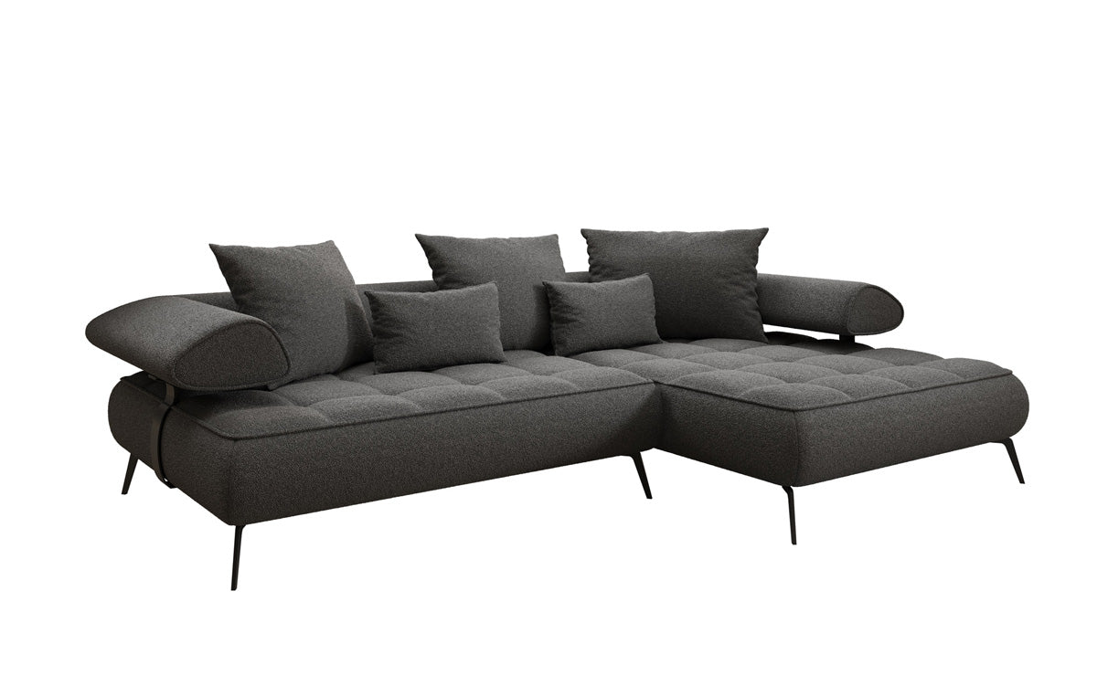Designer Sofa Sydney L II Bouclé med elektrisk sovefunktion