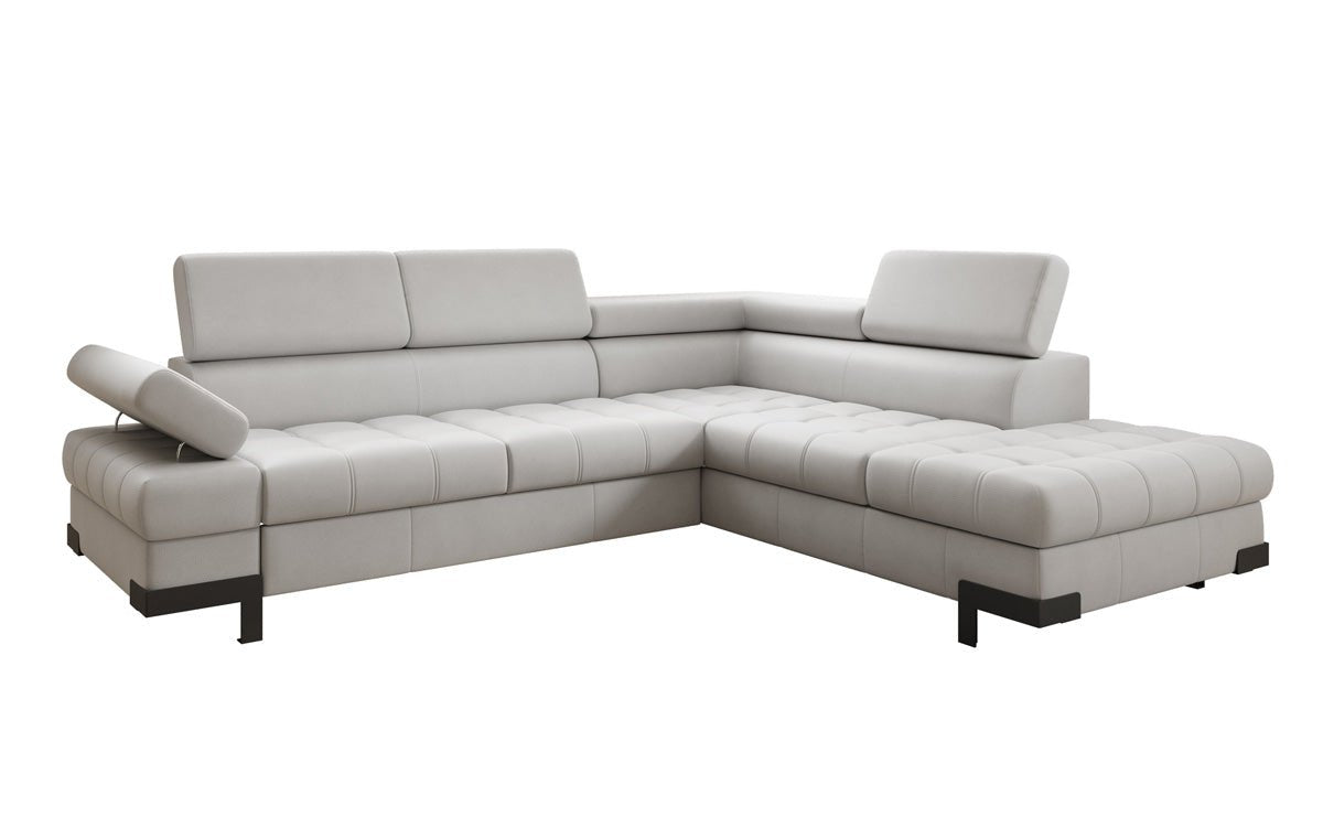 Designer L Sofa Noelia med sovefunktion og opbevaringsplads i ægte læder