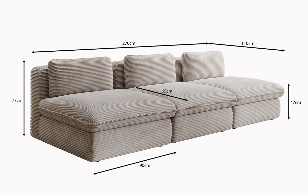 Designer Sofa Cuddle 3-personers i Cordfløjl