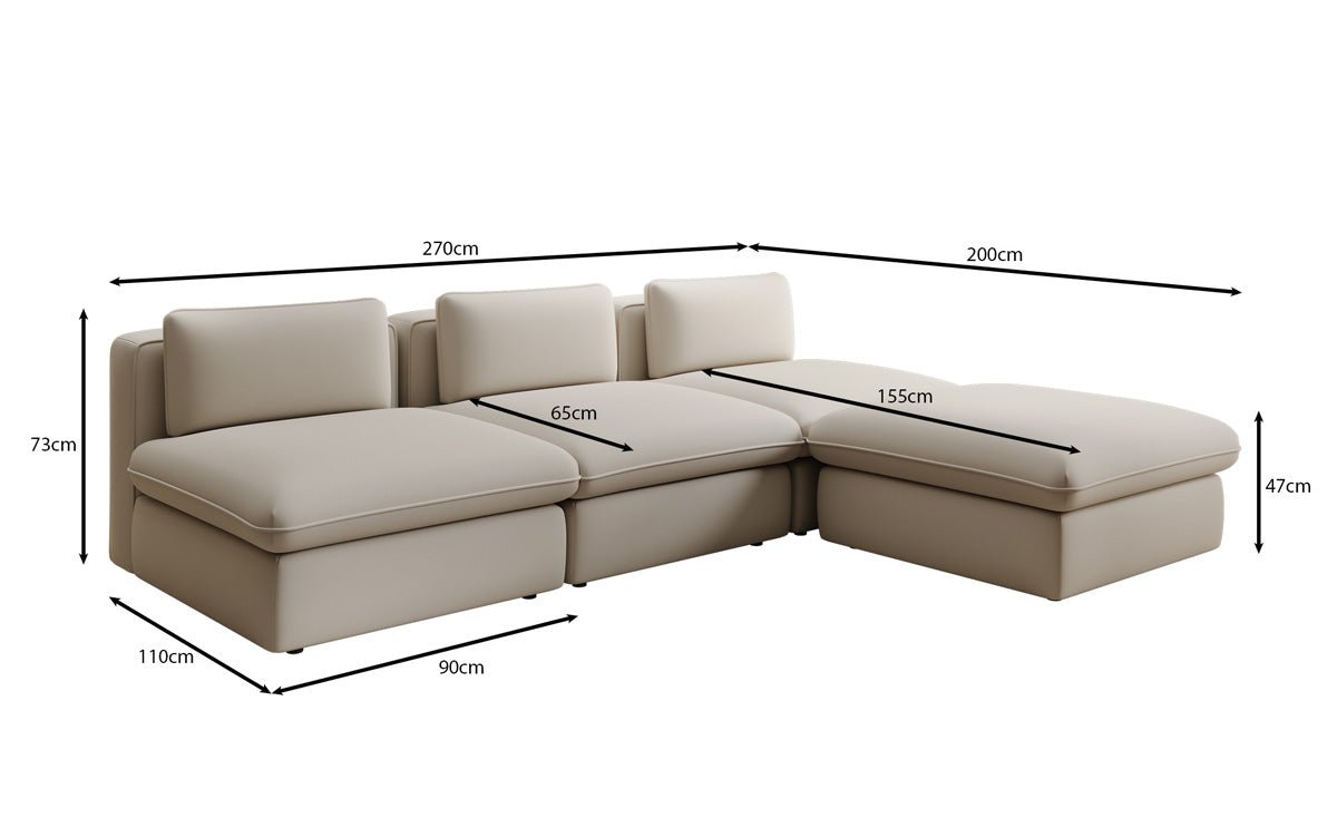 Designer L Sofa Kram i Stof