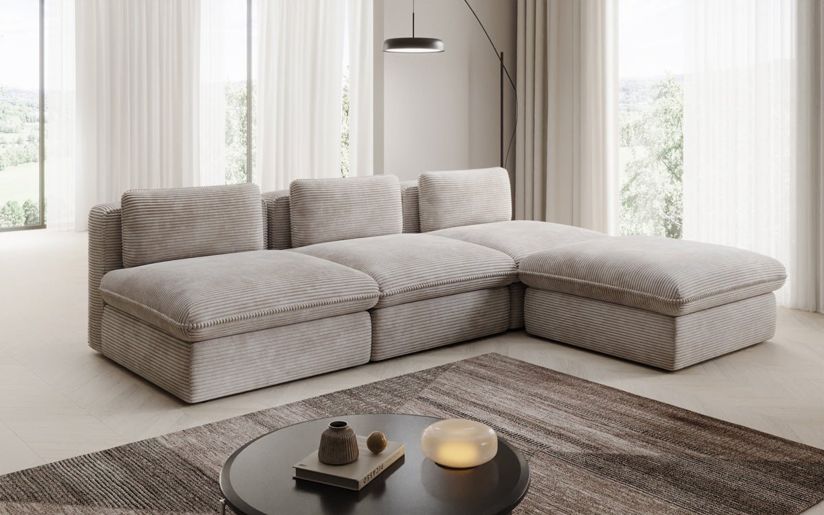 Designer L Sofa Kram i Cordfløjl