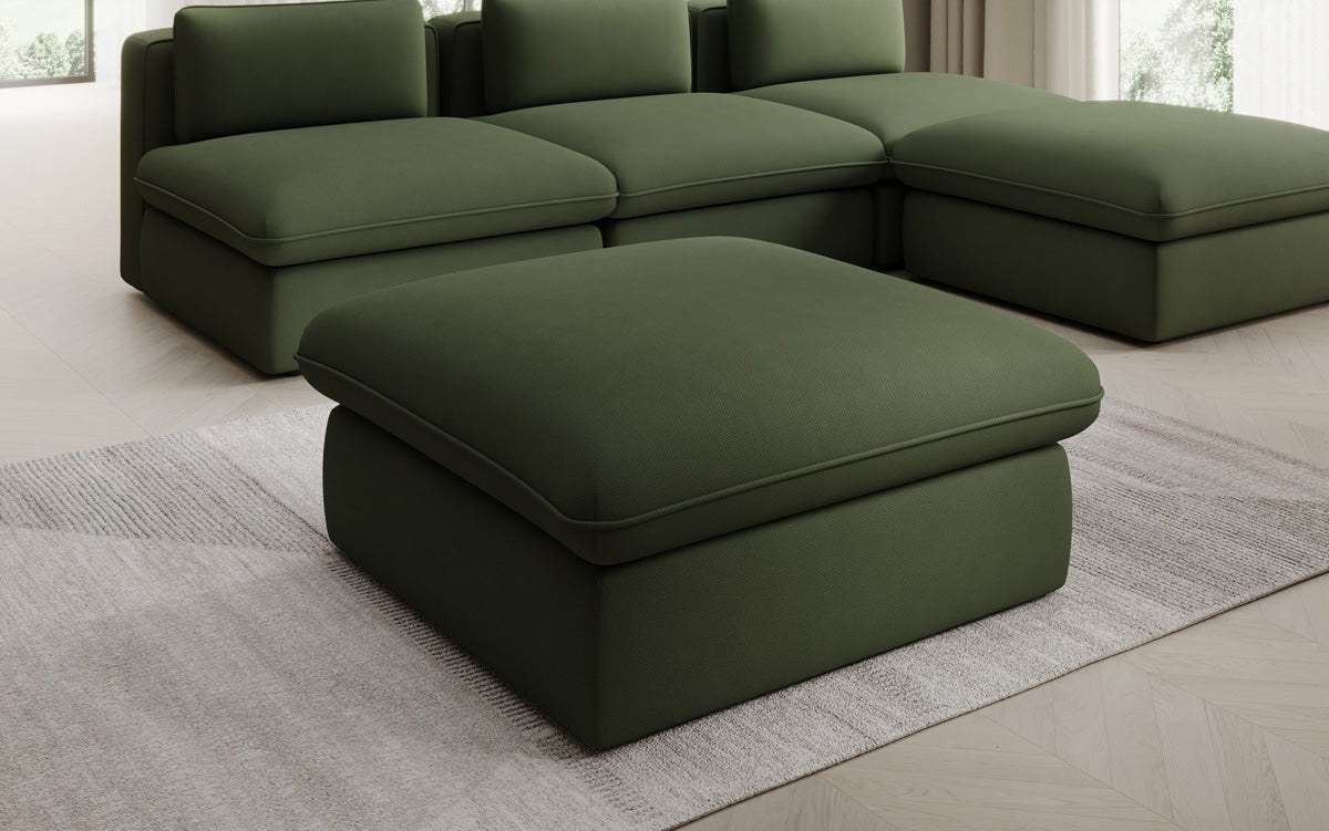Beistellhocker Cuddle in Stoff 90x90cm