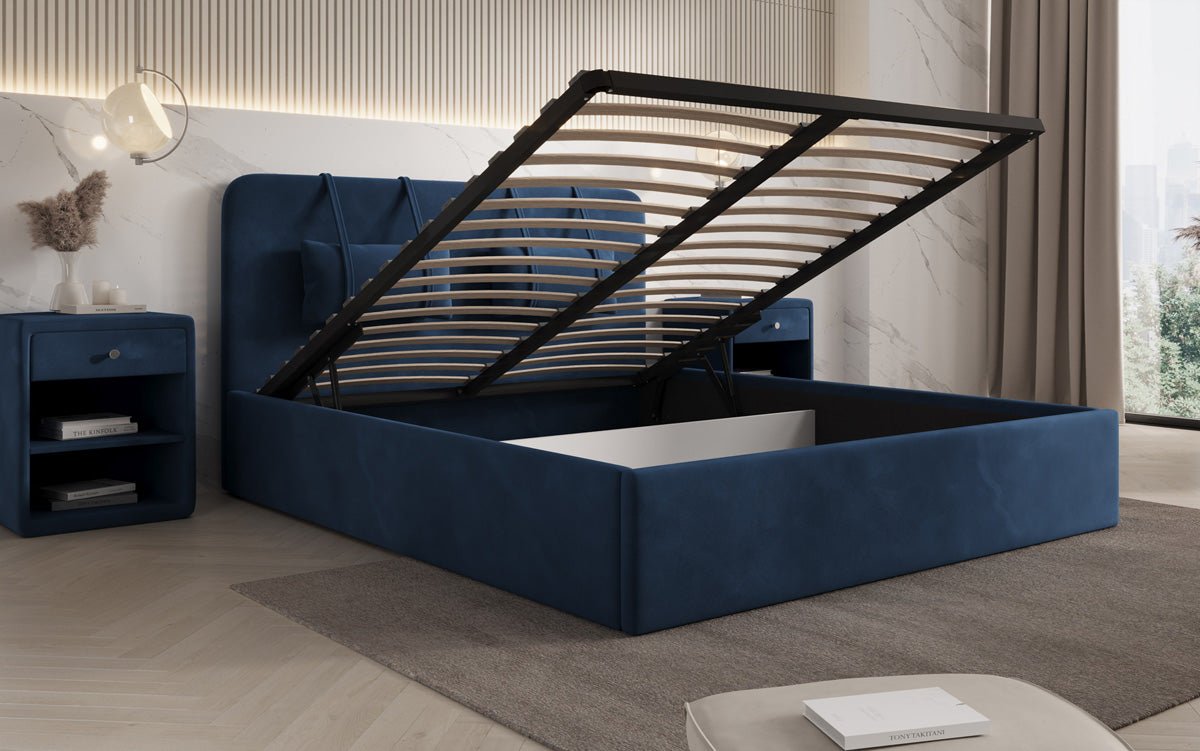 Designer polsterseng Alma i Velour med opbevaring