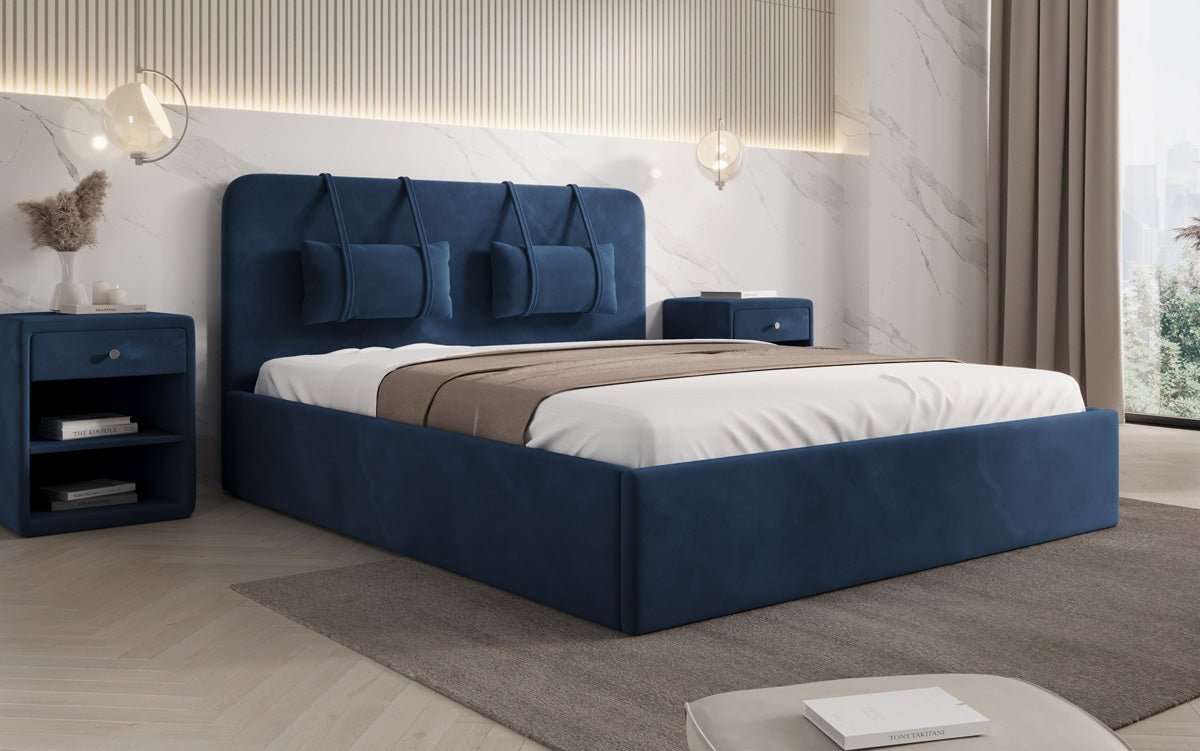 Designer polsterseng Alma i Velour med opbevaring