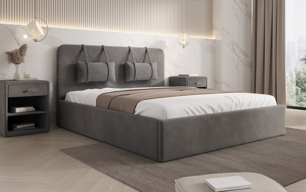 Designer polsterseng Alma i Velour med opbevaring