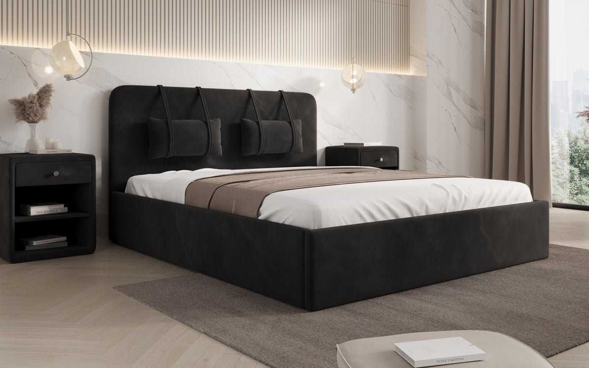 Designer polsterseng Alma i Velour med opbevaring
