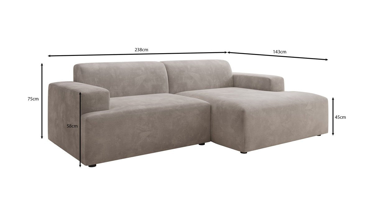 Designer Sofa Monza L in Velour