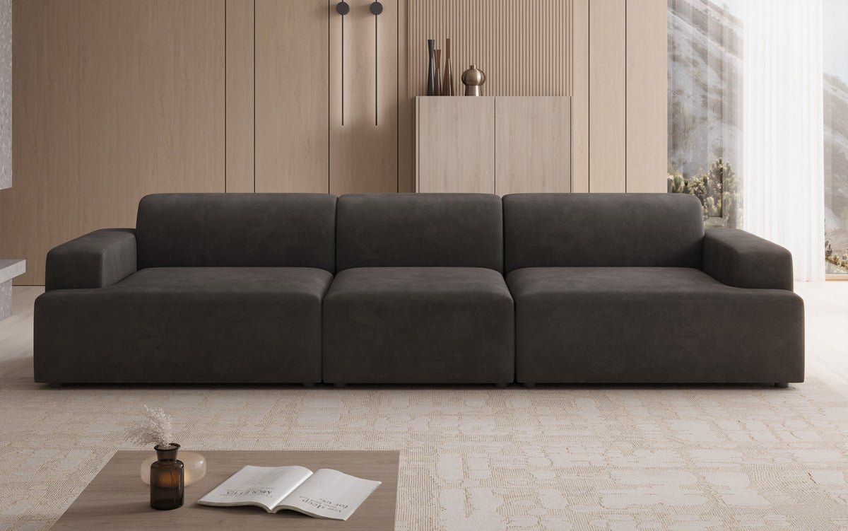 Designer Sofa Monza 3-personers XXL i Velour