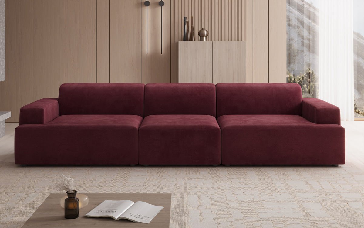 Designer Sofa Monza 3-personers XXL i Velour