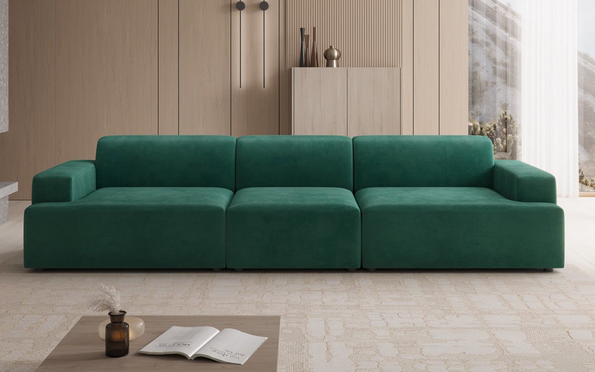 Designer Sofa Monza 3-personers XXL i Velour