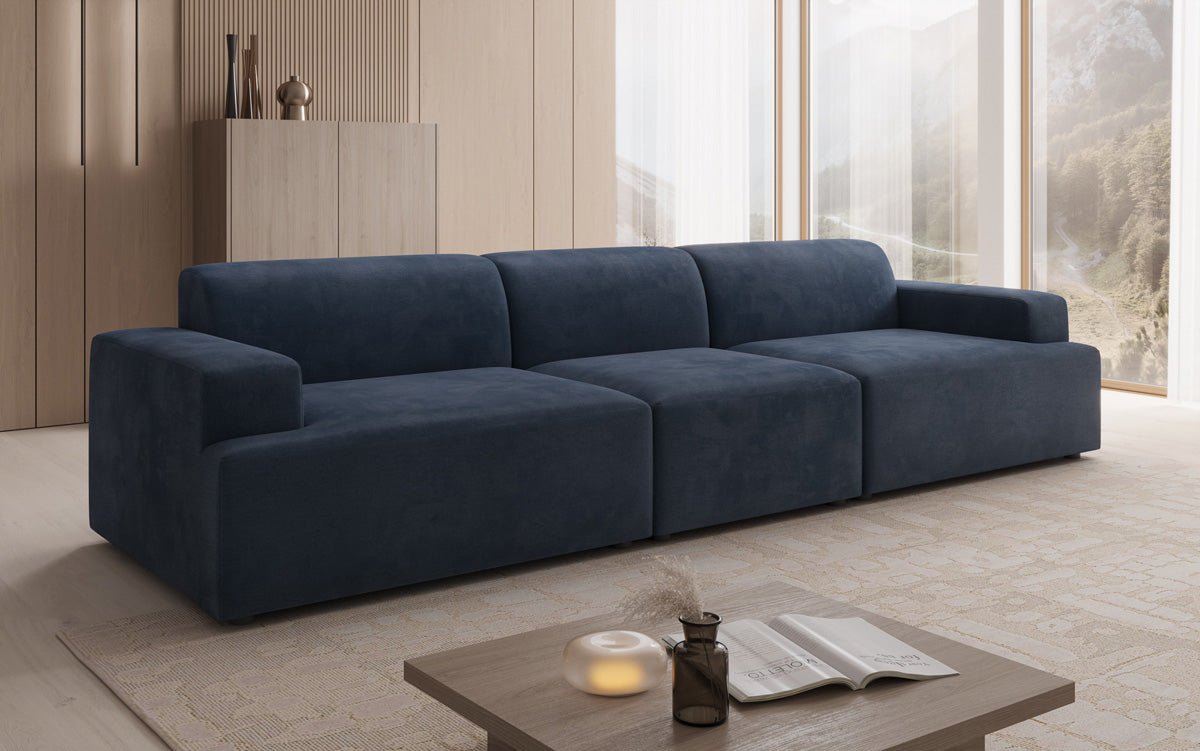 Designer Sofa Monza 3-personers XXL i Velour