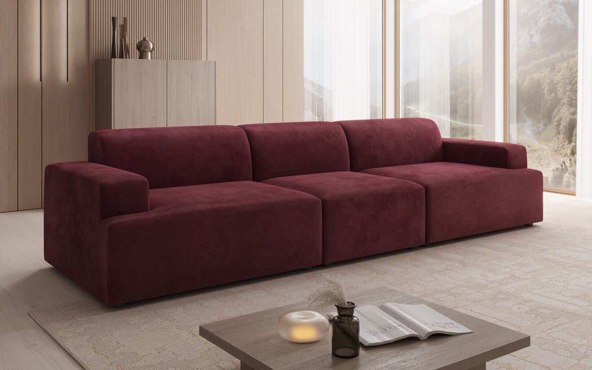 Designer Sofa Monza 3-personers XXL i Velour
