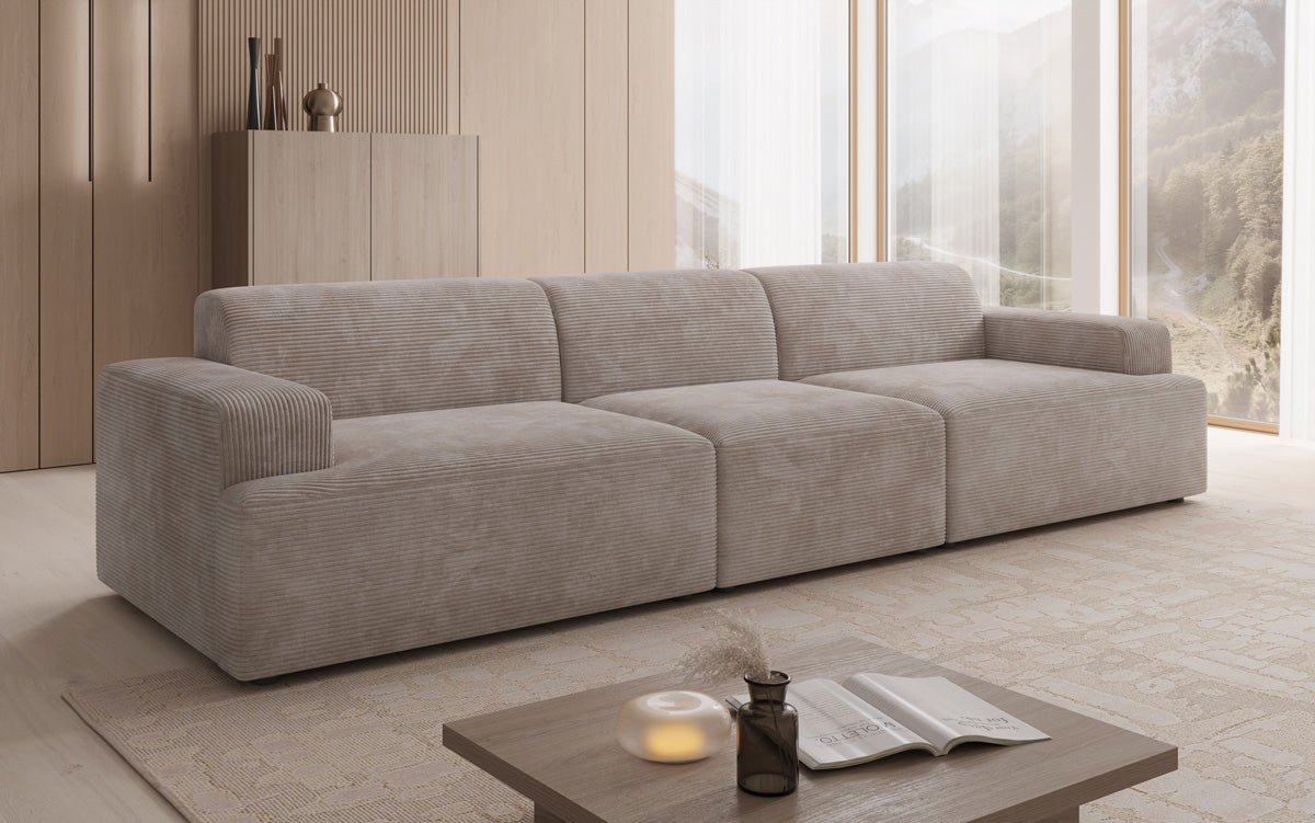 Designer Sofa Monza 3-personers XXL i Cordfløjl