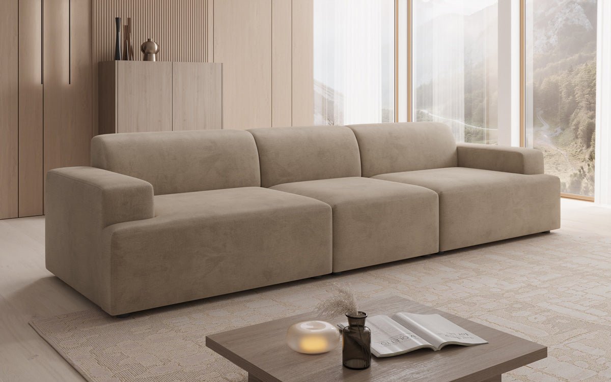 Designer Sofa Monza 3-personers XXL i Velour