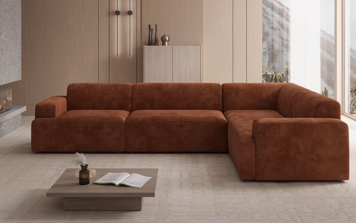Designer Sofa Monza Wohnlandschaft L i Cordfløjl