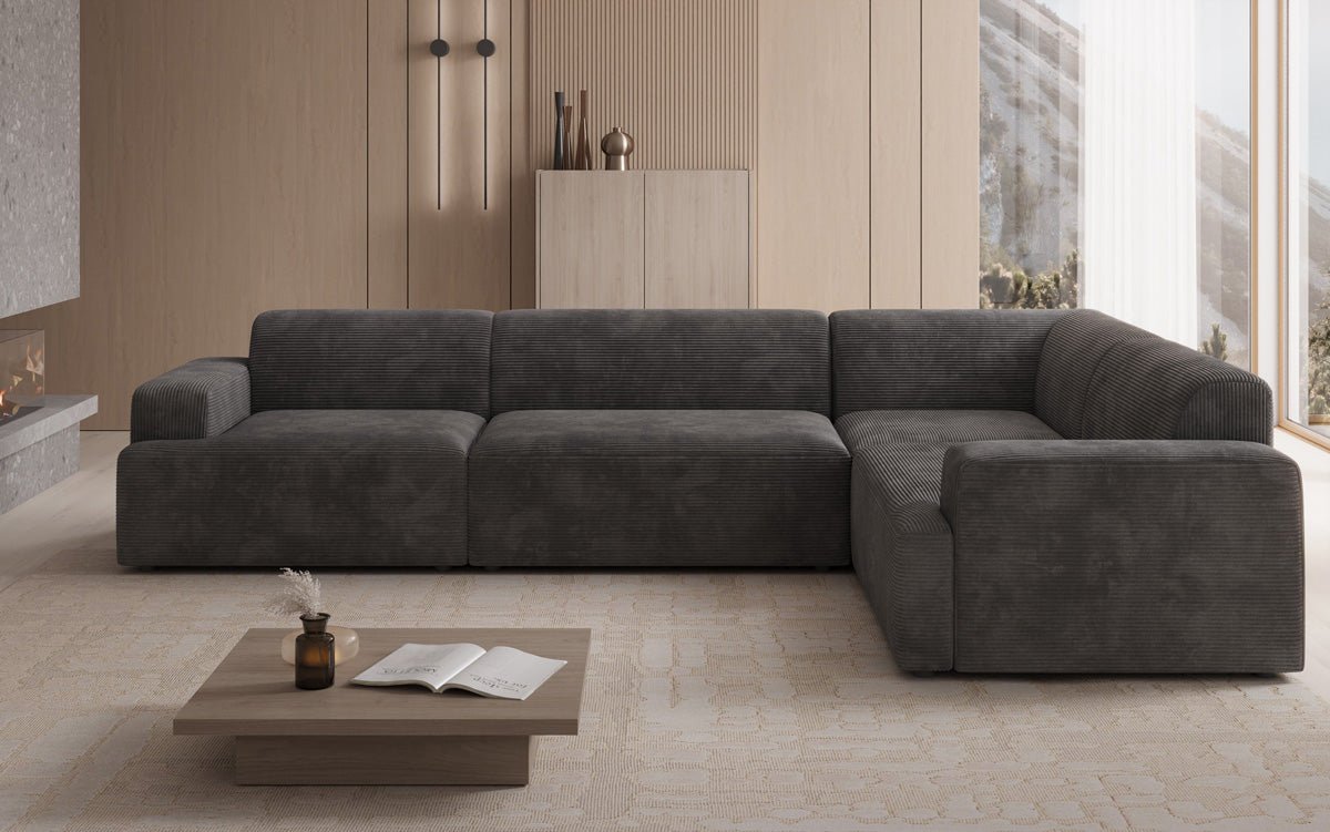 Designer Sofa Monza Wohnlandschaft L i Cordfløjl