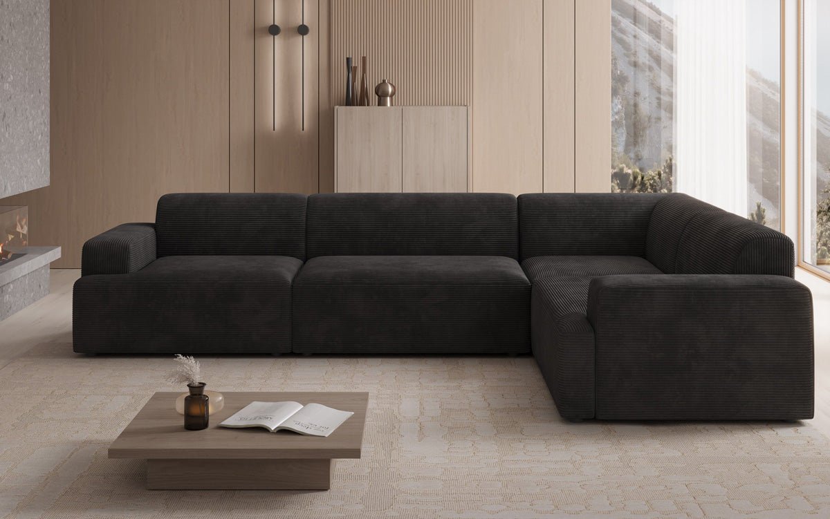 Designer Sofa Monza Wohnlandschaft L i Cordfløjl