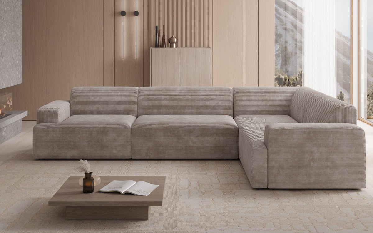 Designer Sofa Monza Wohnlandschaft L i Cordfløjl