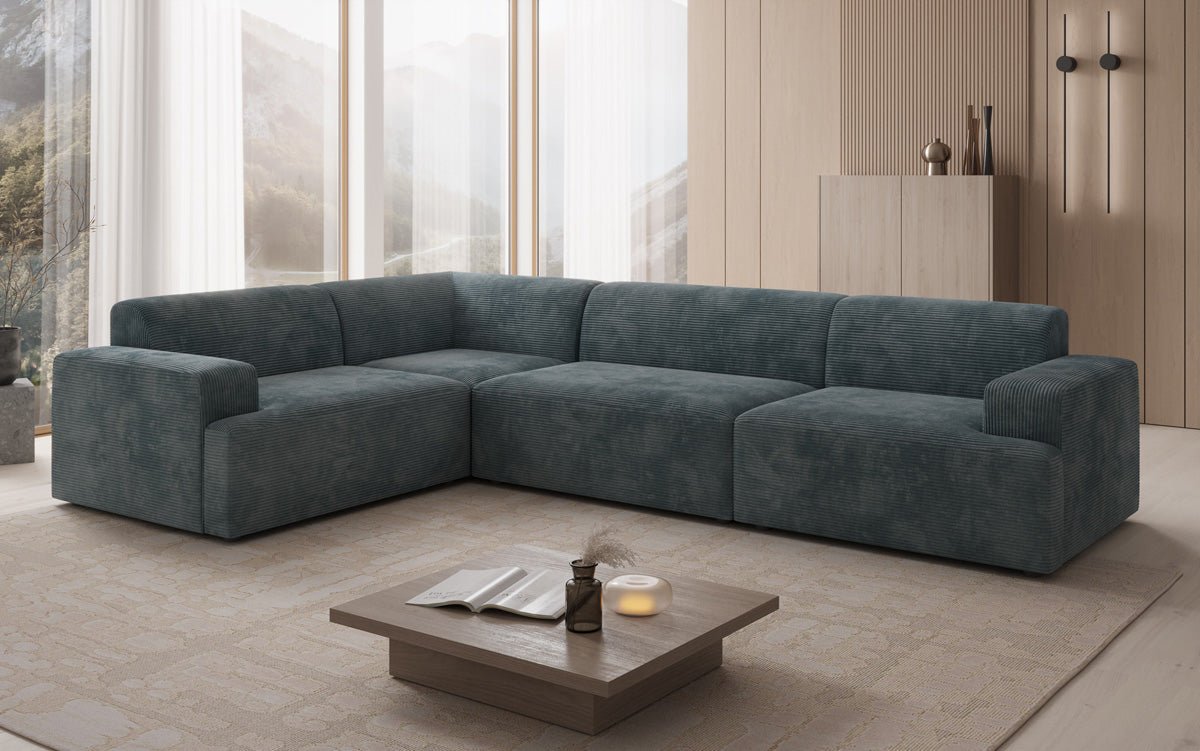 Designer Sofa Monza Wohnlandschaft L i Cordfløjl