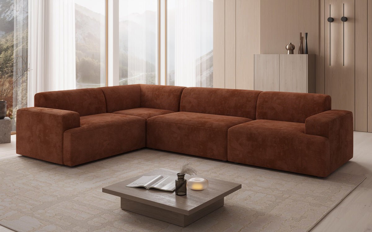 Designer Sofa Monza Wohnlandschaft L i Cordfløjl