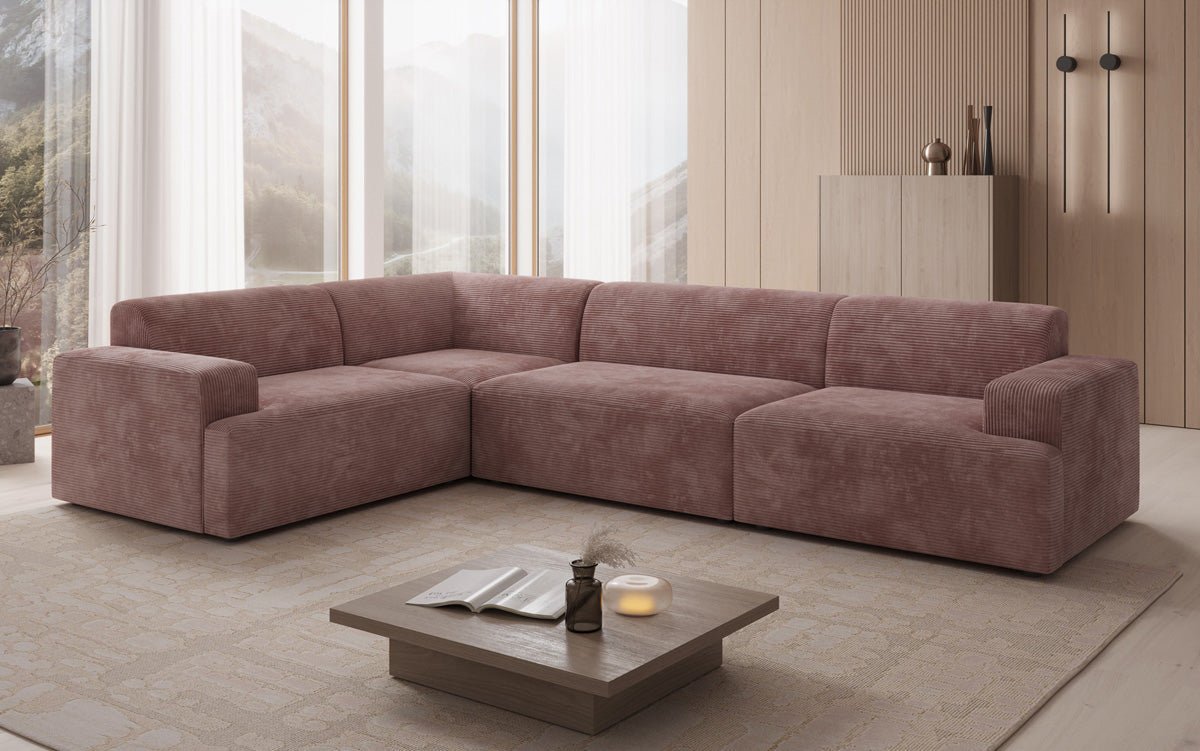 Designer Sofa Monza Wohnlandschaft L i Cordfløjl