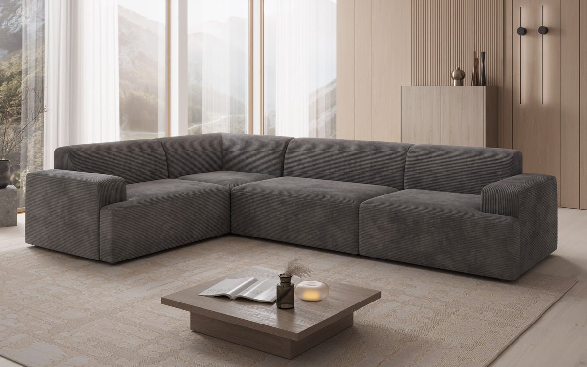 Designer Sofa Monza Wohnlandschaft L i Cordfløjl