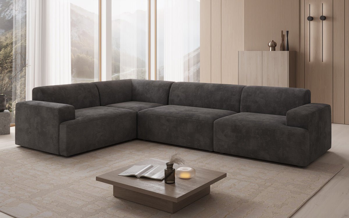 Designer Sofa Monza Wohnlandschaft L i Cordfløjl