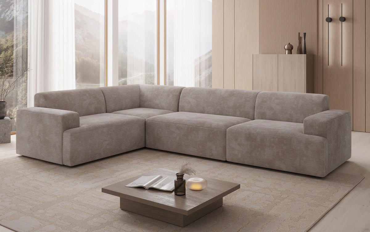 Designer Sofa Monza Wohnlandschaft L i Cordfløjl