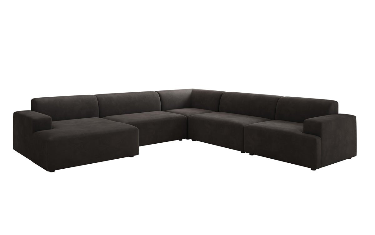 Designer Sofa Monza Wohnlandschaft U XXL i Velour