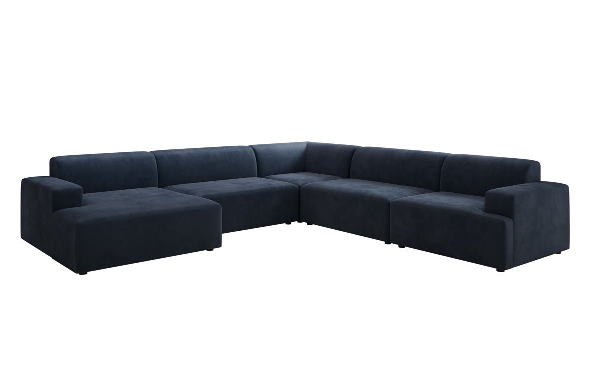 Designer Sofa Monza Wohnlandschaft U XXL i Velour