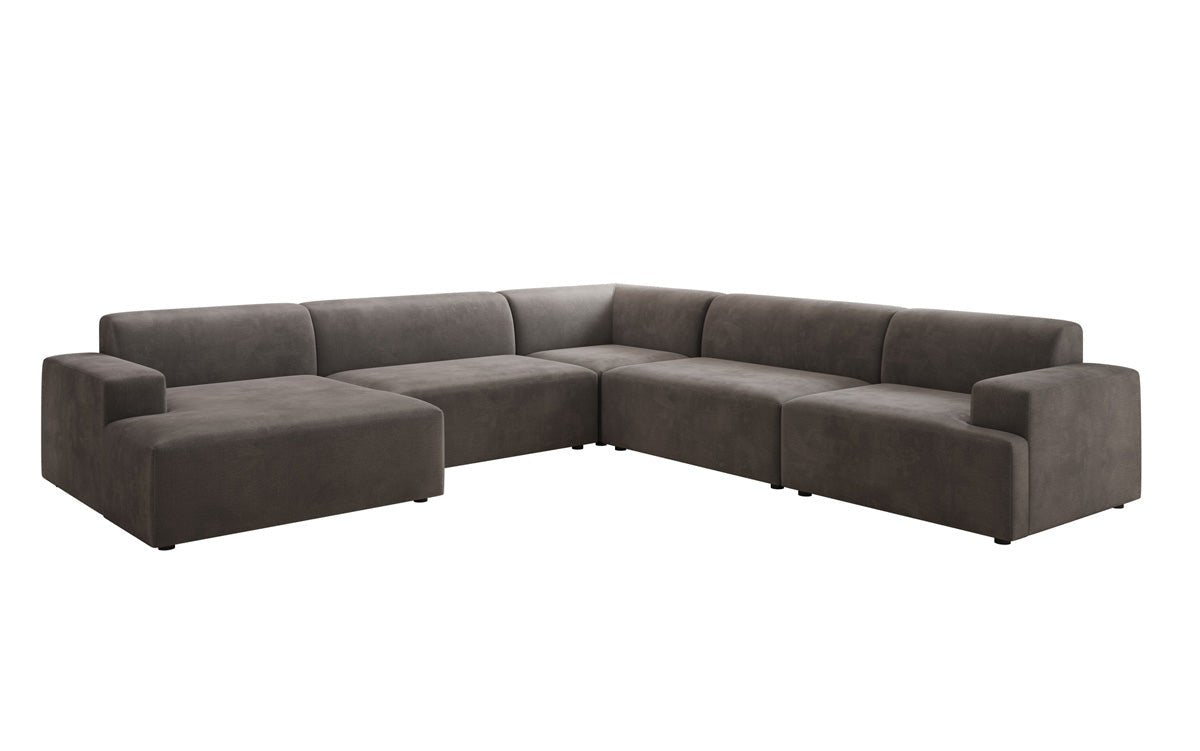 Designer Sofa Monza Wohnlandschaft U XXL i Velour