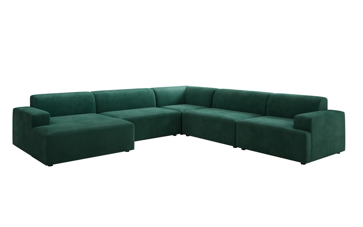 Designer Sofa Monza Wohnlandschaft U XXL i Velour