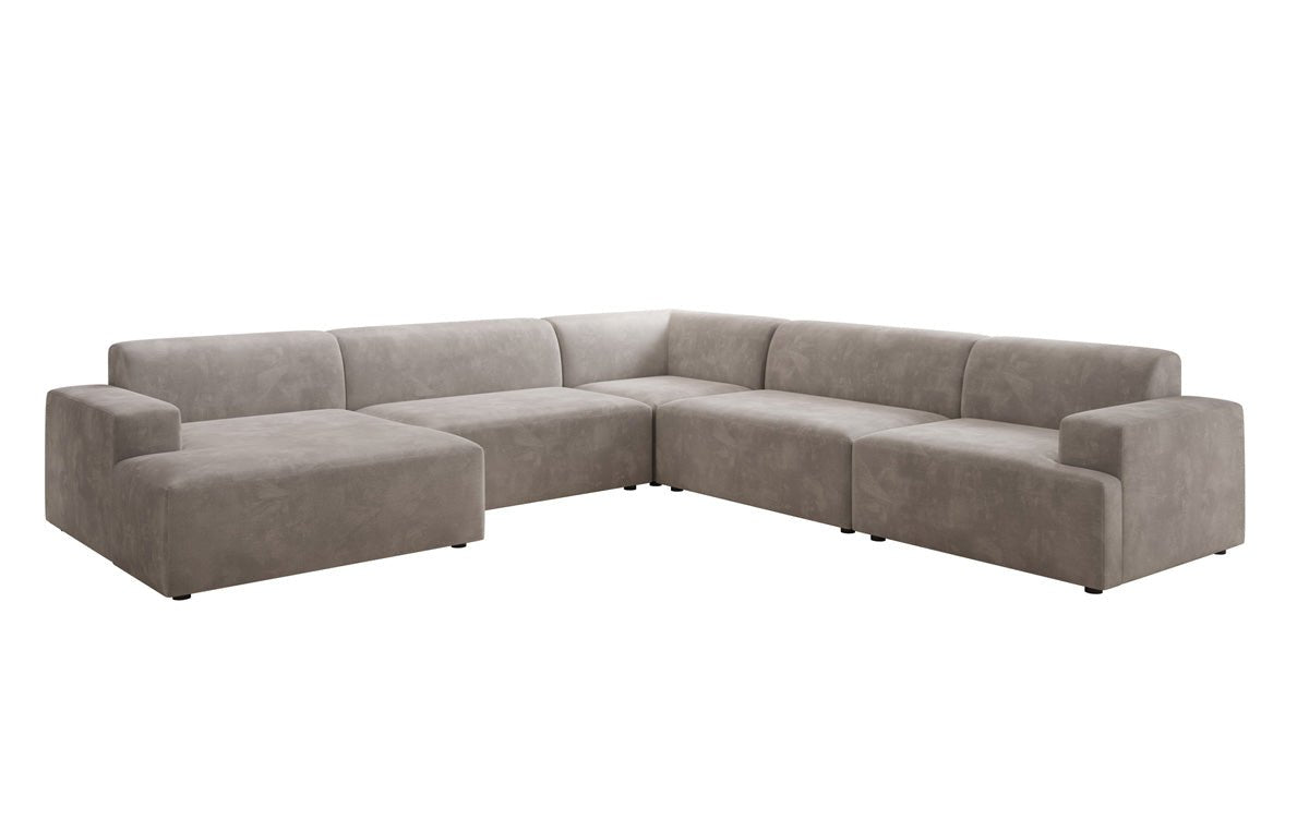 Designer Sofa Monza Wohnlandschaft U XXL i Velour