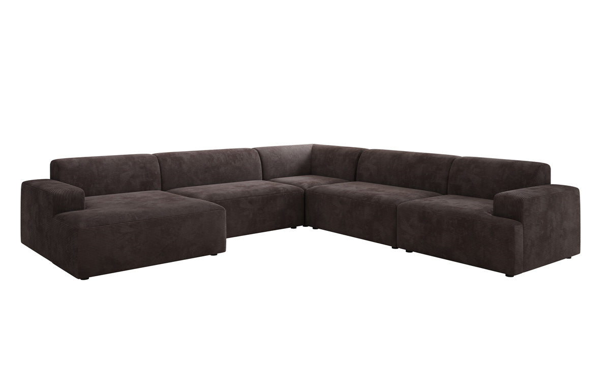 Designer Sofa Monza Wohnlandschaft U XXL i Cordfløjl