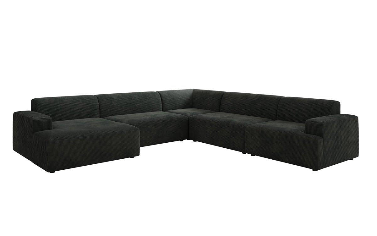 Designer Sofa Monza Wohnlandschaft U XXL i Cordfløjl